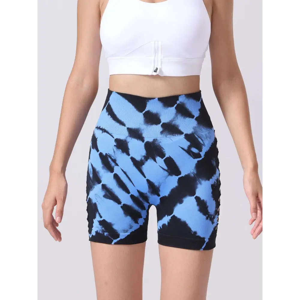 2 Pack Tie Dye High Waist Seamless Yoga Shorts