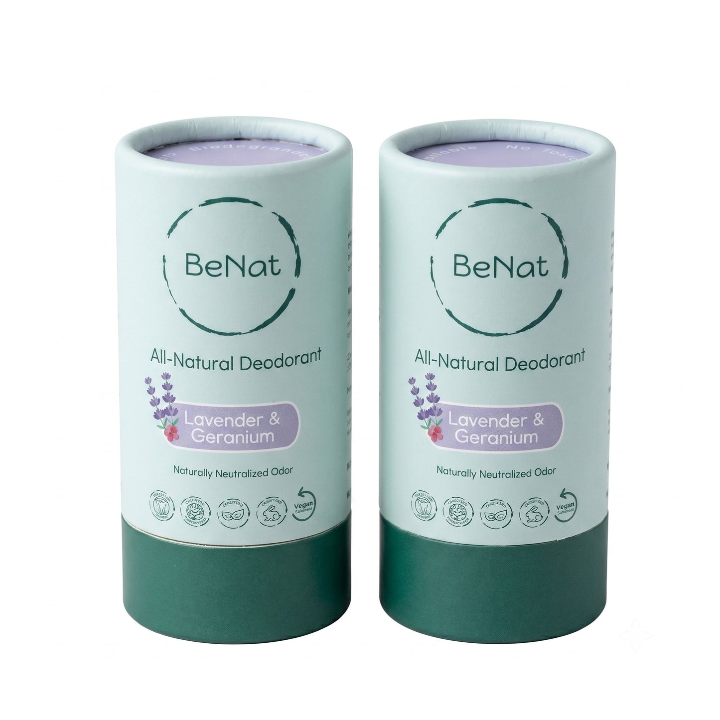 2-Pack All-Natural, Plastic-Free Deodorants