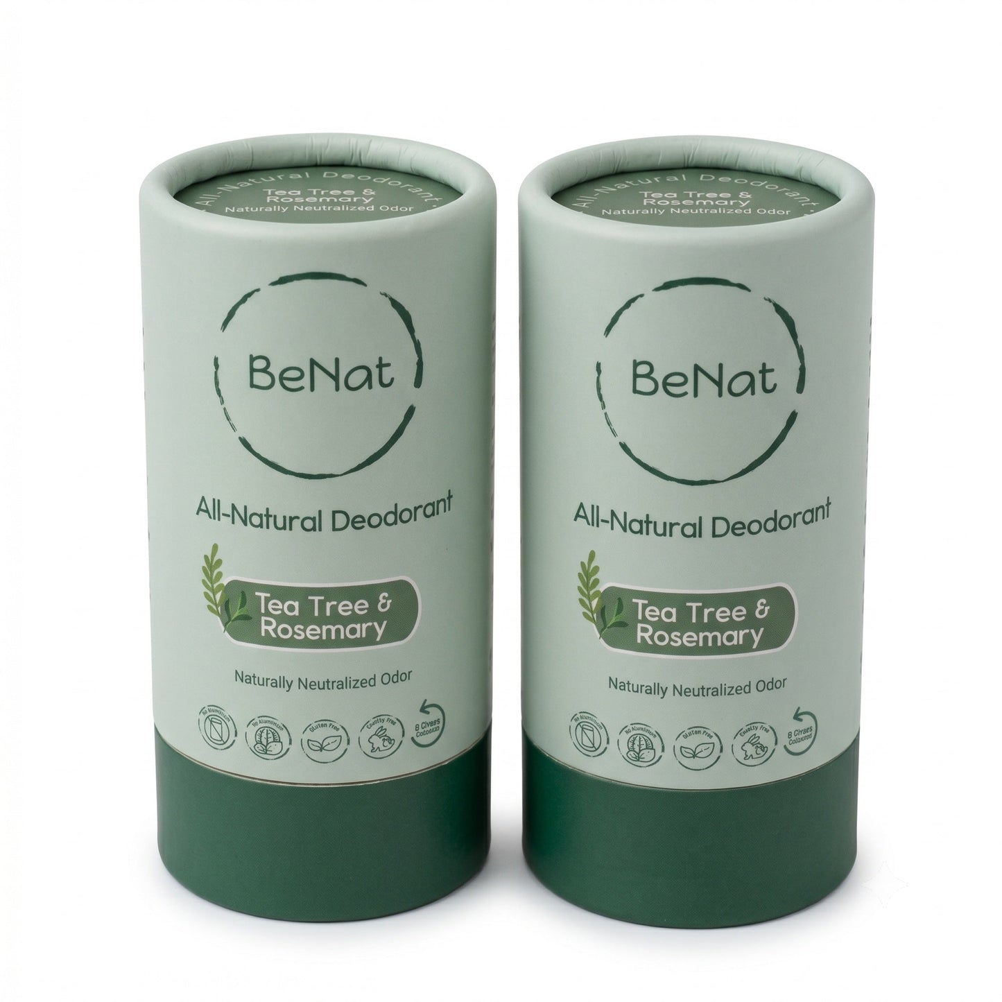 2-Pack All-Natural, Plastic-Free Deodorants