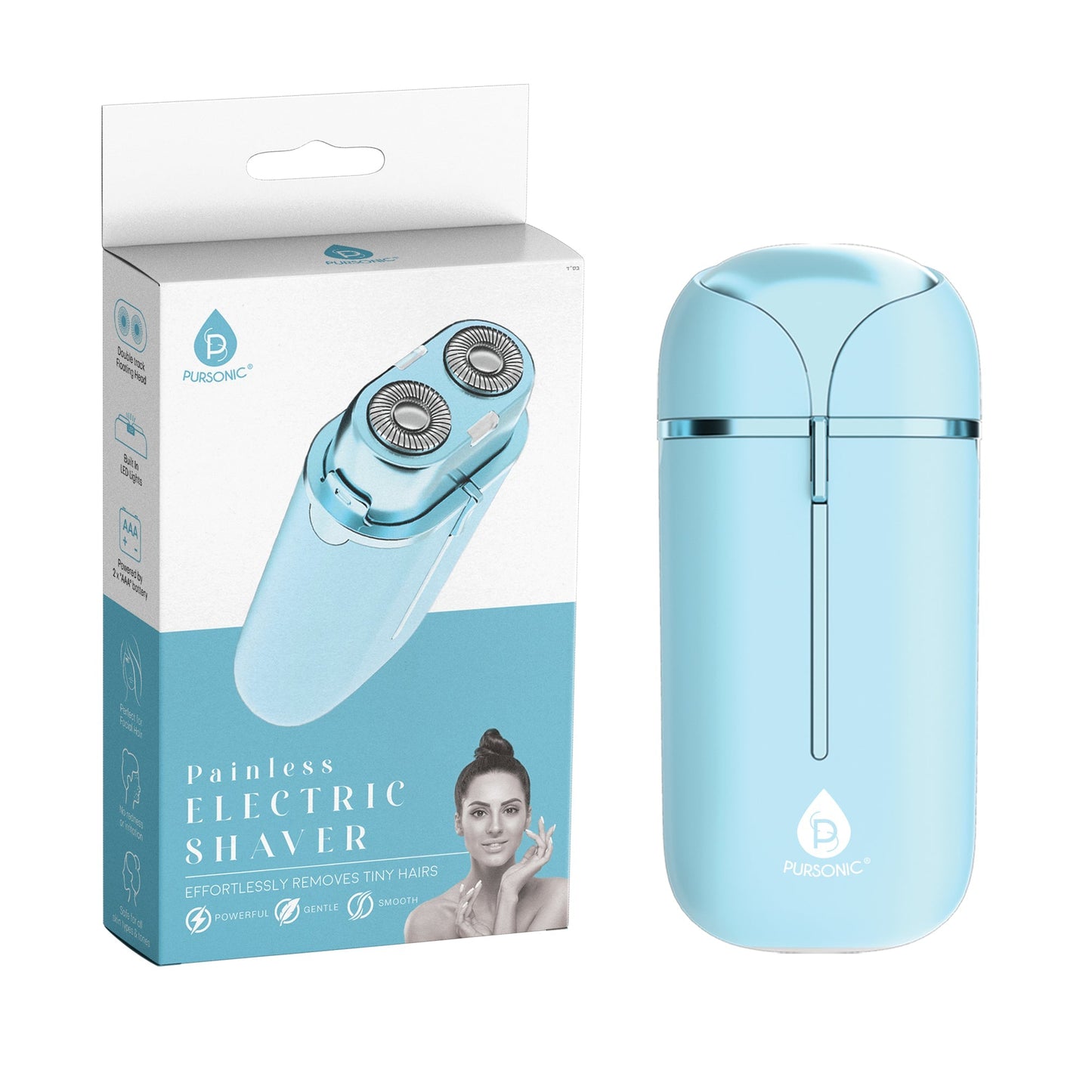 Women's Painless Electric Shaver – LED Light & Floating Head