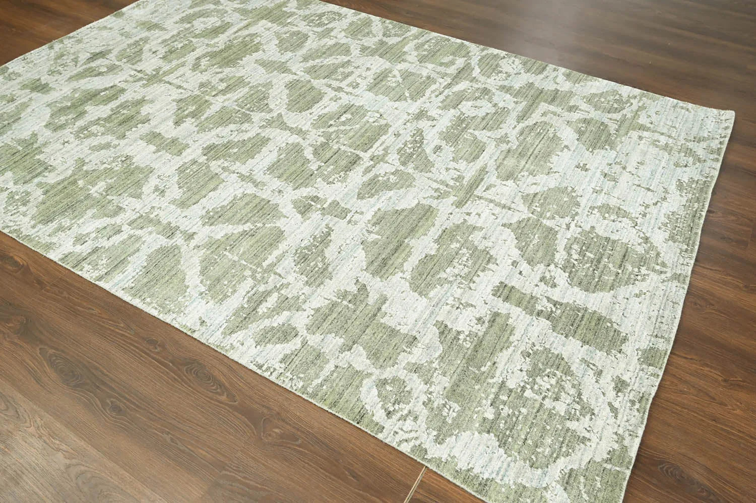 Multi Size Tone on Tone Gray Hand Knotted Turkish Oushak Wool/Bamboo Silk Transitional Oriental Area Rug-2