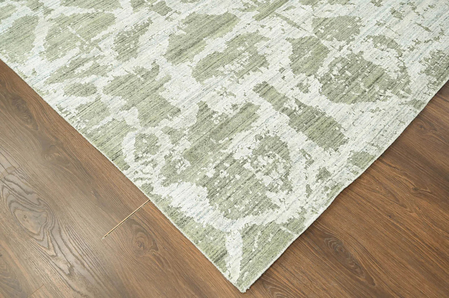 Multi Size Tone on Tone Gray Hand Knotted Turkish Oushak Wool/Bamboo Silk Transitional Oriental Area Rug-4