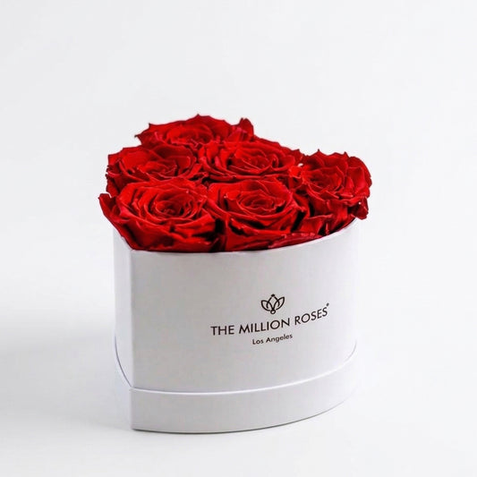 Baby Heart White Box | Red Roses