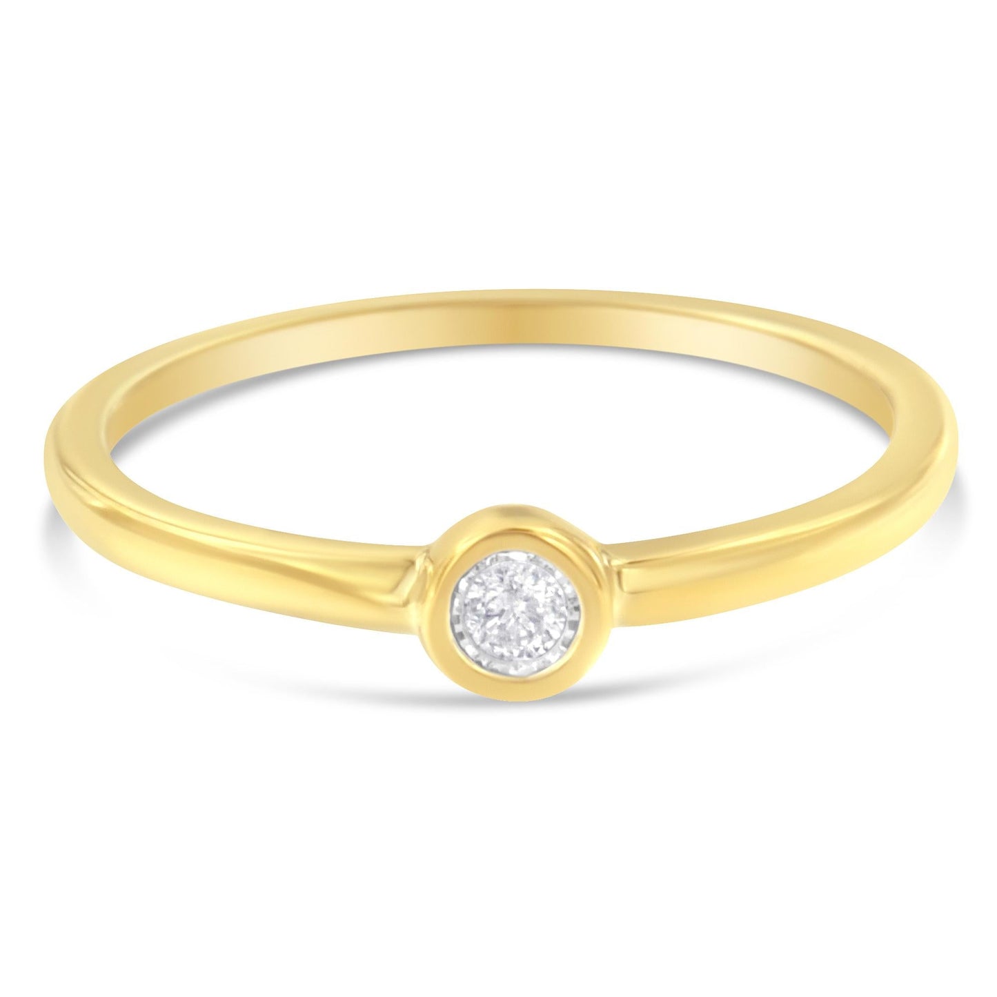 14K Yellow Gold Plated .925 Sterling Silver Miracle Set Diamond Ring (1/20 Cttw, J-K Color, I1-I2 Clarity)-3