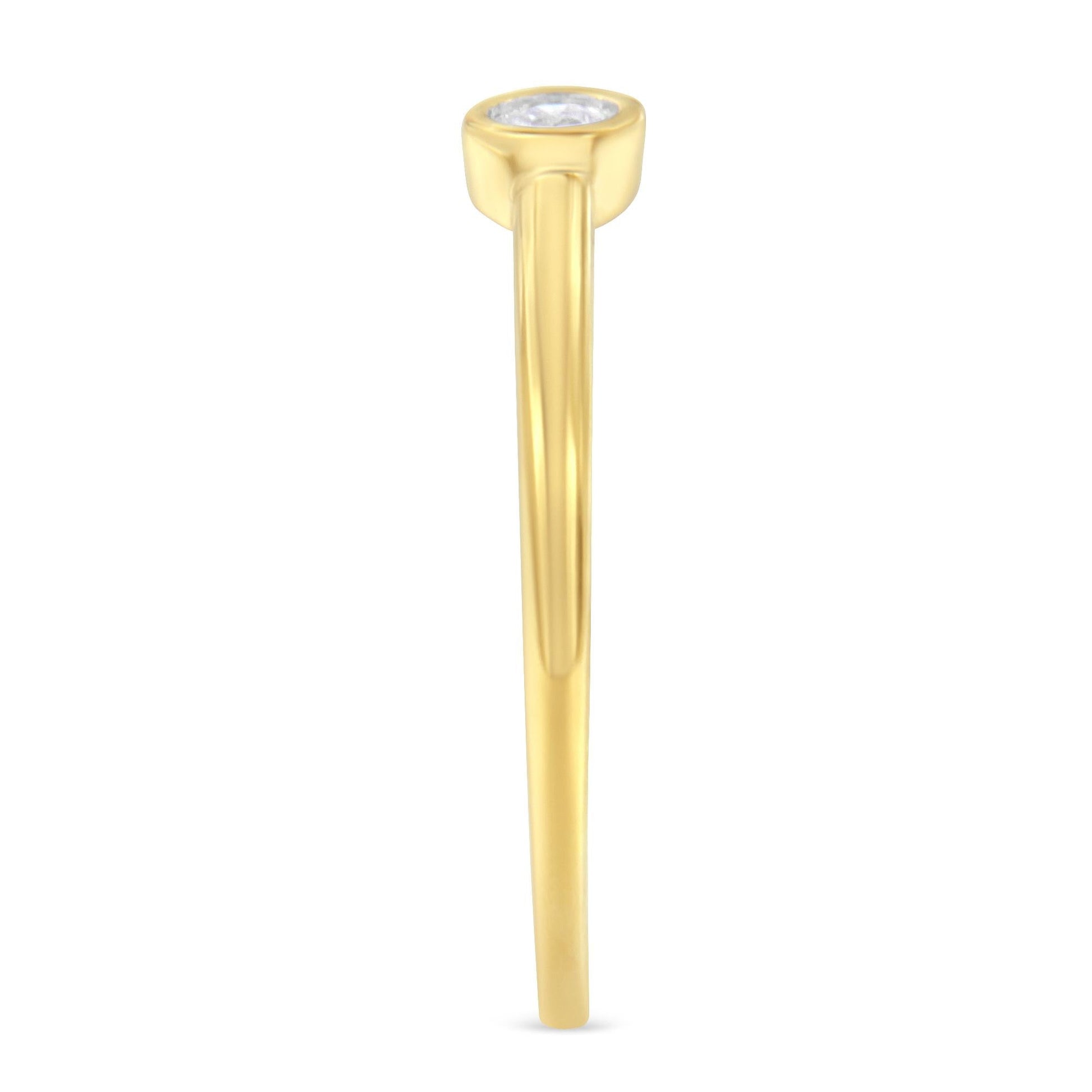 14K Yellow Gold Plated .925 Sterling Silver Miracle Set Diamond Ring (1/20 Cttw, J-K Color, I1-I2 Clarity)-4
