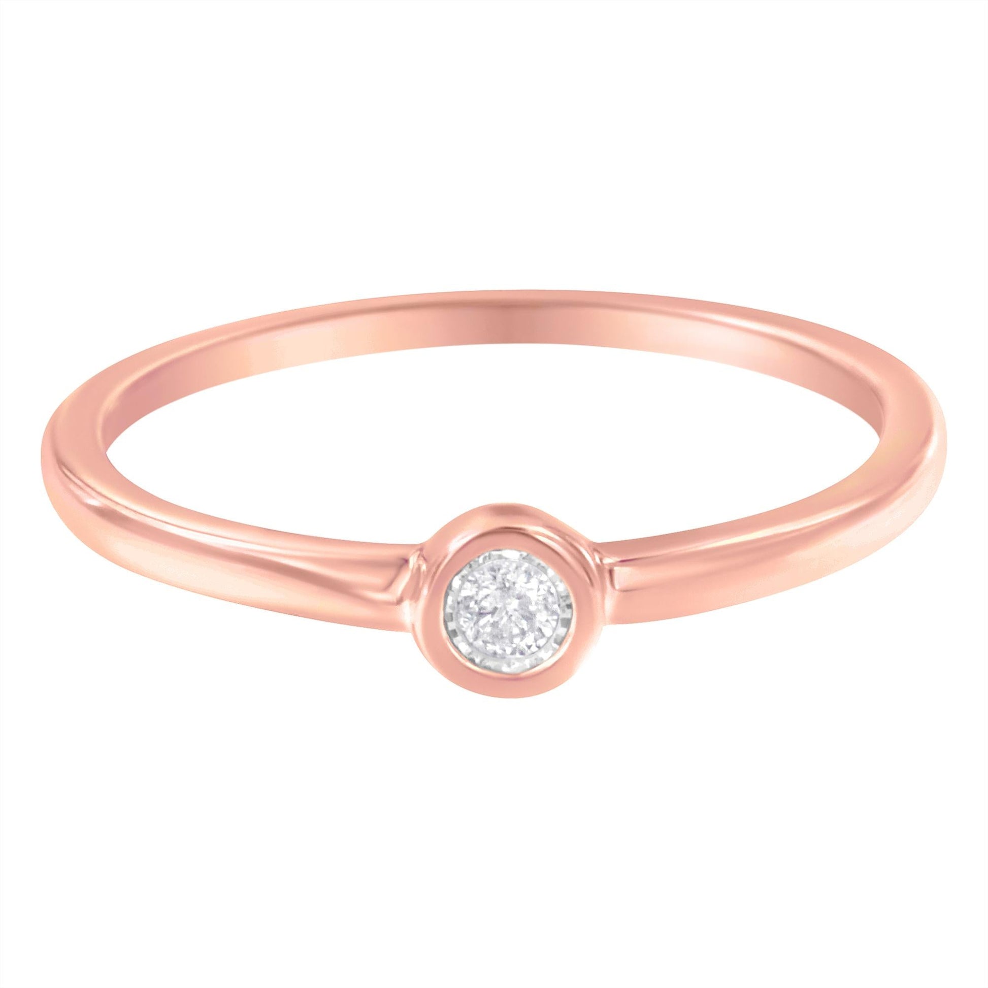 14K Rose Gold Plated .925 Sterling Silver Miracle Set Diamond Ring (1/20 Cttw, J-K Color, I1-I2 Clarity)-3