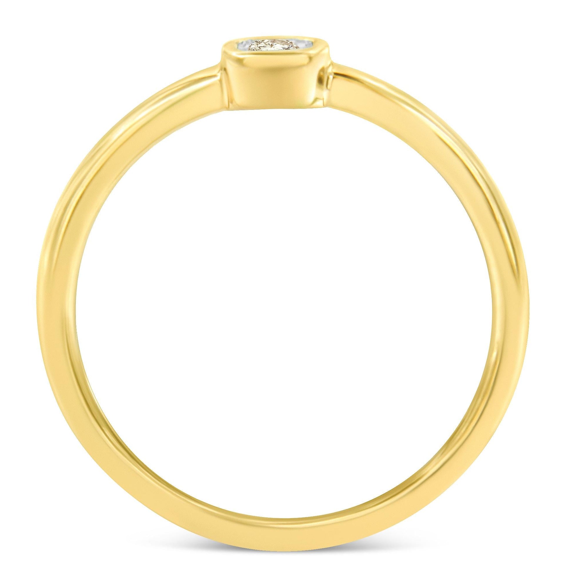 14K Yellow Gold Plated .925 Sterling Silver 1/20 Carat Diamond Square Cushion-Shaped Miracle Set Petite Fashion Promise Ring (J-K Color, I1-I2 Clarity)-3