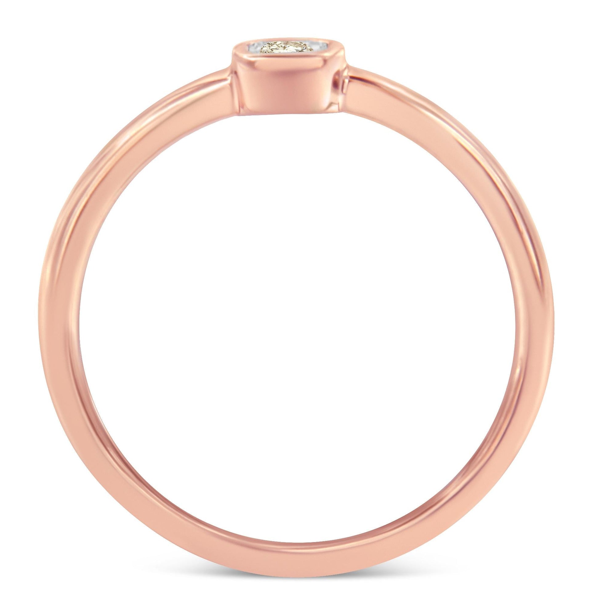 14K Rose Gold Plated .925 Sterling Silver 1/20 Carat Diamond Square Cushion-Shaped Miracle Set Petite Fashion Promise Ring (J-K Color, I1-I2 Clarity)-3
