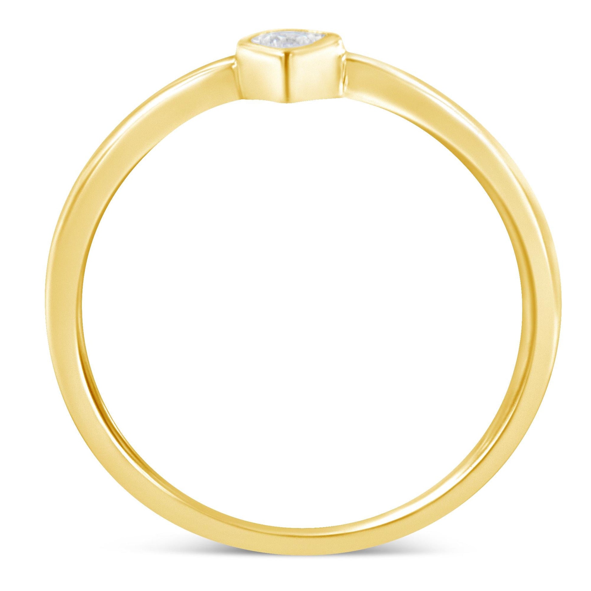 14K Yellow Gold Plated .925 Sterling Silver 1/20 Carat Diamond Teardrop Pear-Shaped Miracle Set Petite Fashion Ring (J-K Color, I1-I2 Clarity)-1