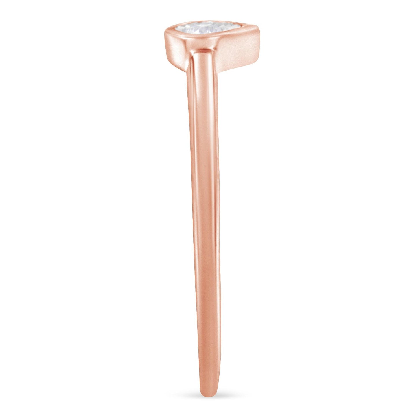 14K Rose Gold Plated .925 Sterling Silver 1/20 Carat Diamond Teardrop Pear-Shaped Miracle Set Petite Fashion Ring (J-K Color, I1-I2 Clarity)-4