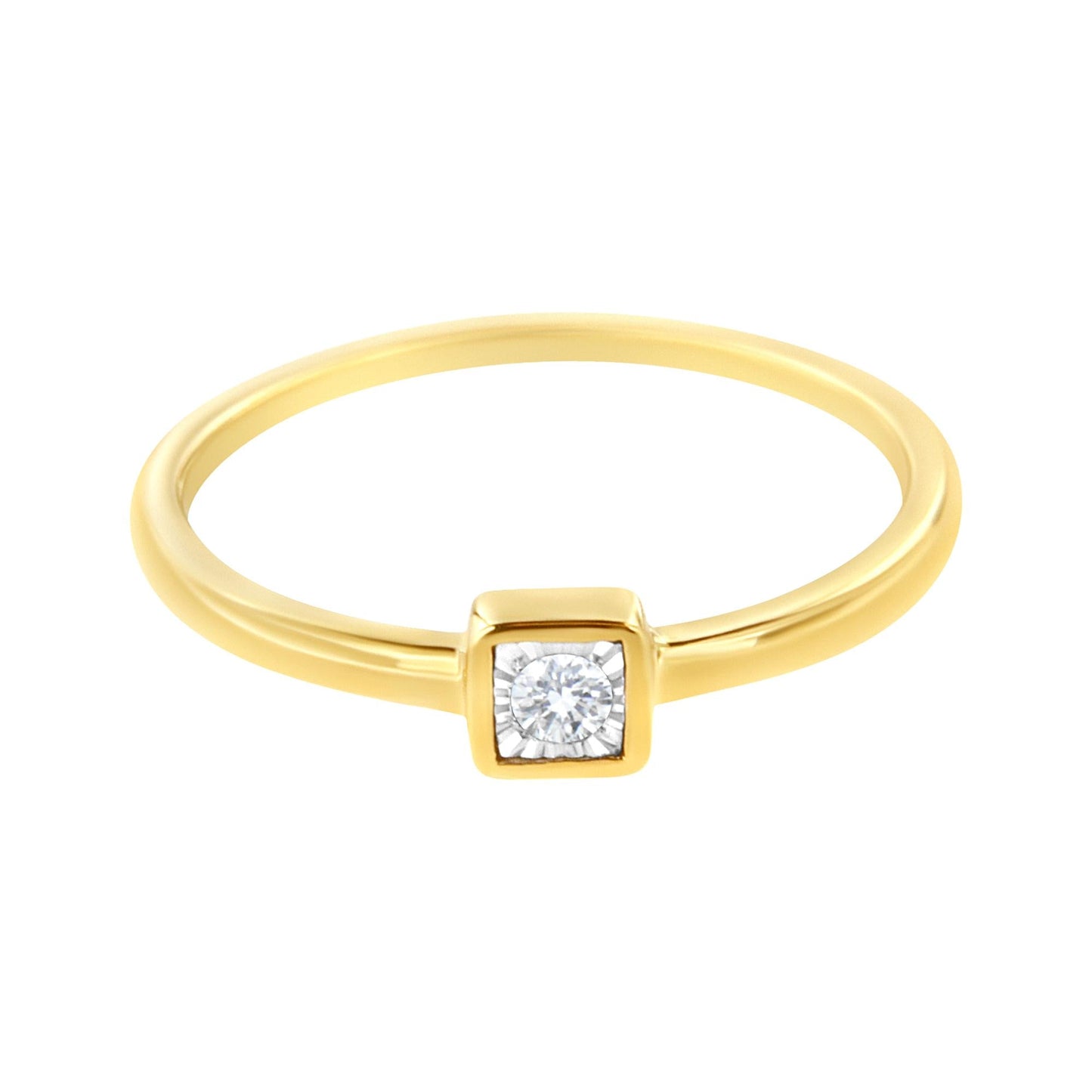 14K Yellow Gold Plated .925 Sterling Silver 1/20 cttw Miracle Set Diamond Promise Ring (J-K Color, I1-I2 Clarity)-3