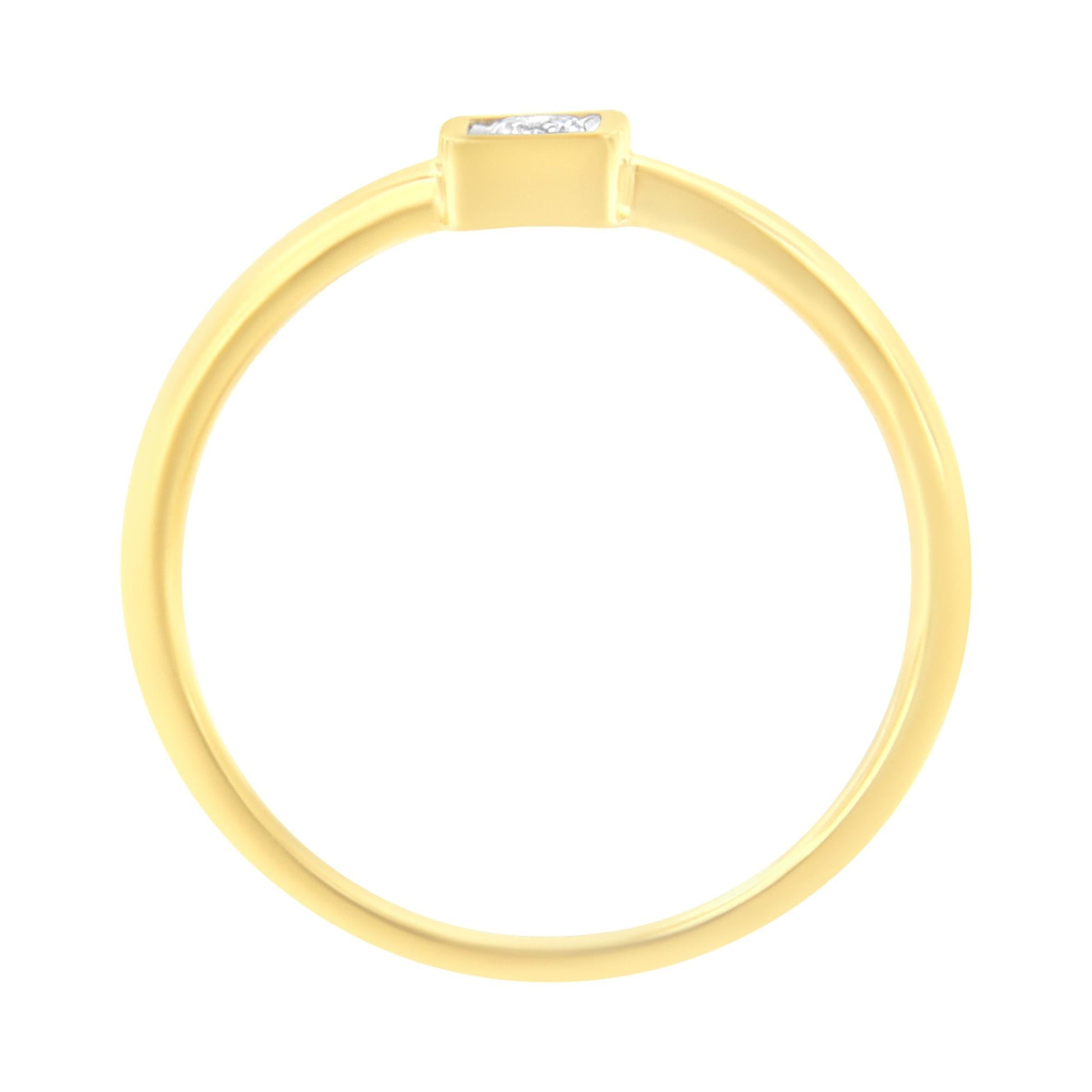 14K Yellow Gold Plated .925 Sterling Silver 1/20 cttw Miracle Set Diamond Promise Ring (J-K Color, I1-I2 Clarity)-4