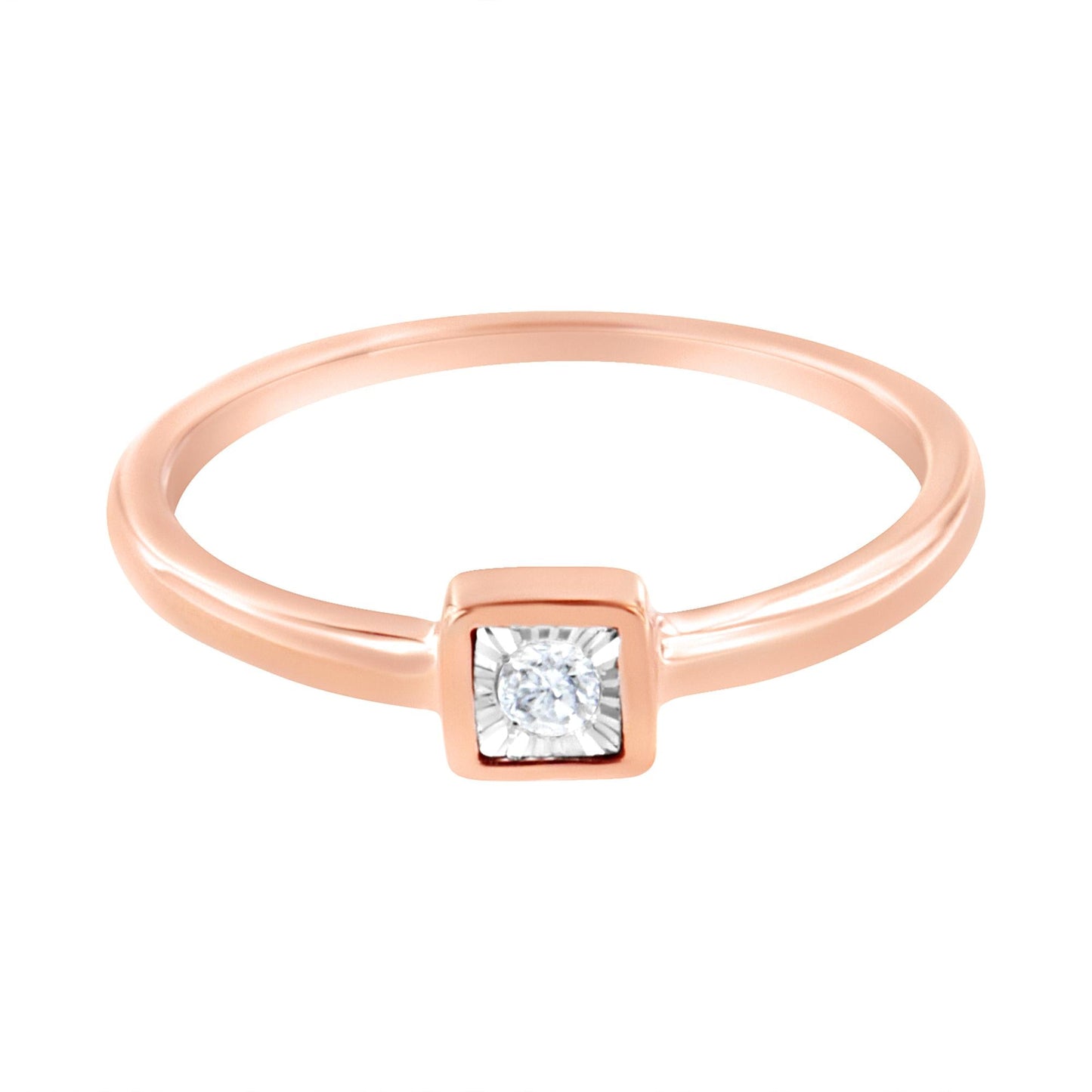 14K Rose Gold Plated .925 Sterling Silver 1/20 cttw Miracle Set Diamond Promise Ring (J-K Color, I1-I2 Clarity)-3