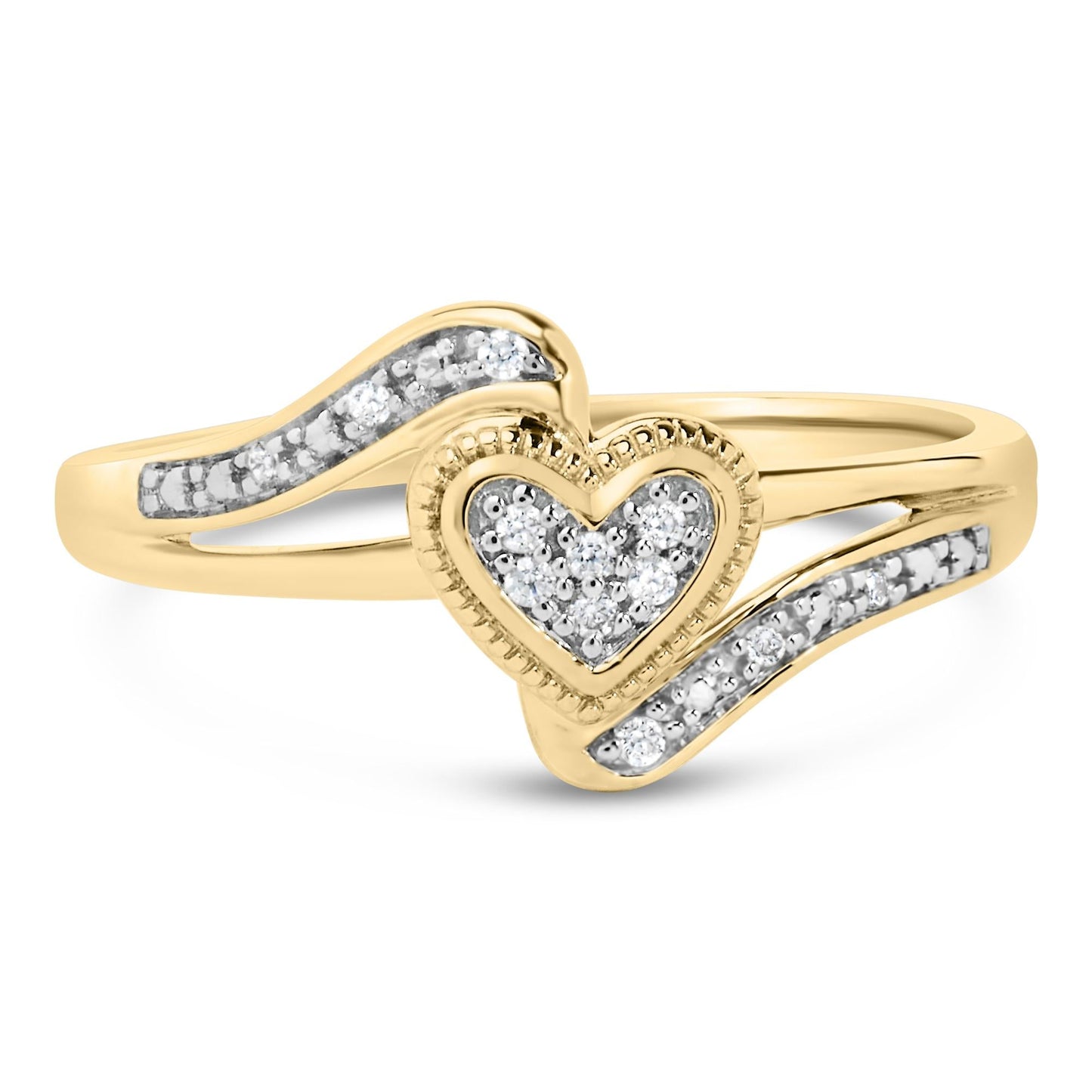 14K Yellow Gold Plated .925 Sterling Silver Diamond Accent Filigree Heart Promise Ring (I-J Color, I3 Clarity)-0