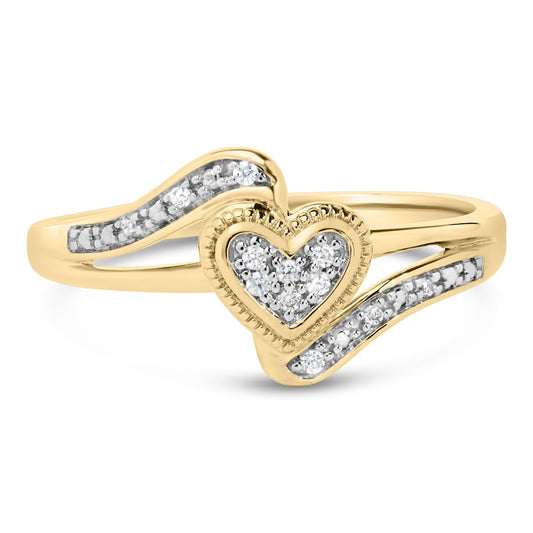 14K Yellow Gold Plated .925 Sterling Silver Diamond Accent Filigree Heart Promise Ring (I-J Color, I3 Clarity)-0