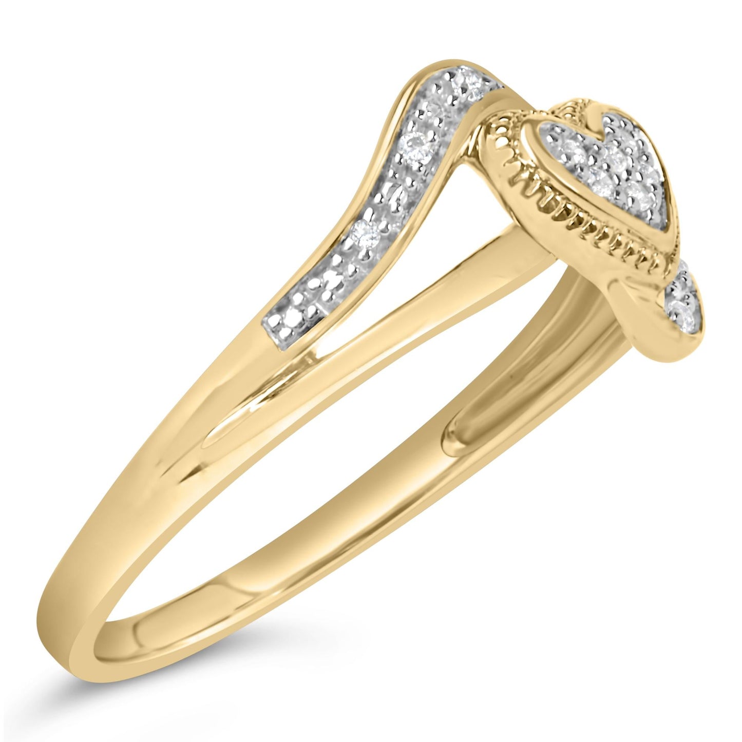 14K Yellow Gold Plated .925 Sterling Silver Diamond Accent Filigree Heart Promise Ring (I-J Color, I3 Clarity)-3