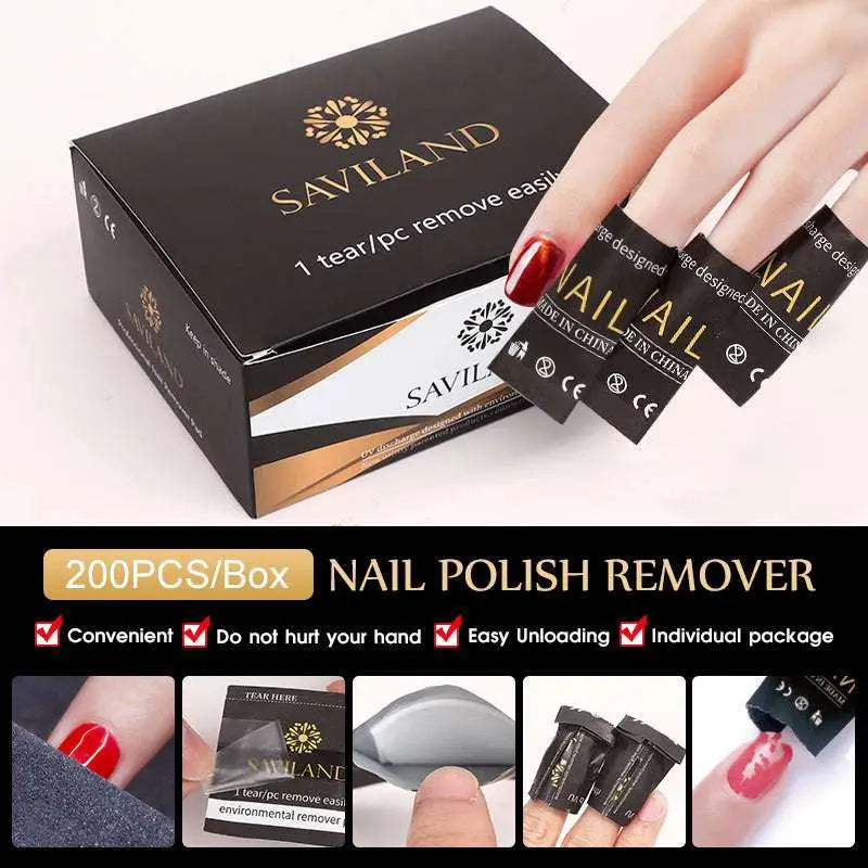 200 Piece Nail Polish Remover Wraps