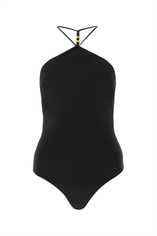 Bottega Veneta Women Black Stretch Cashmere Blend Bodysuit
