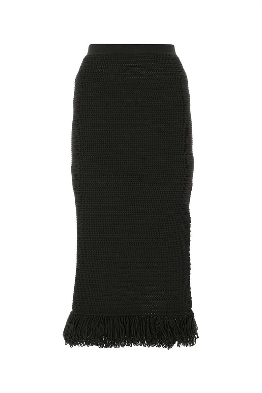 Bottega Veneta Women Dark Brown Cotton Skirt
