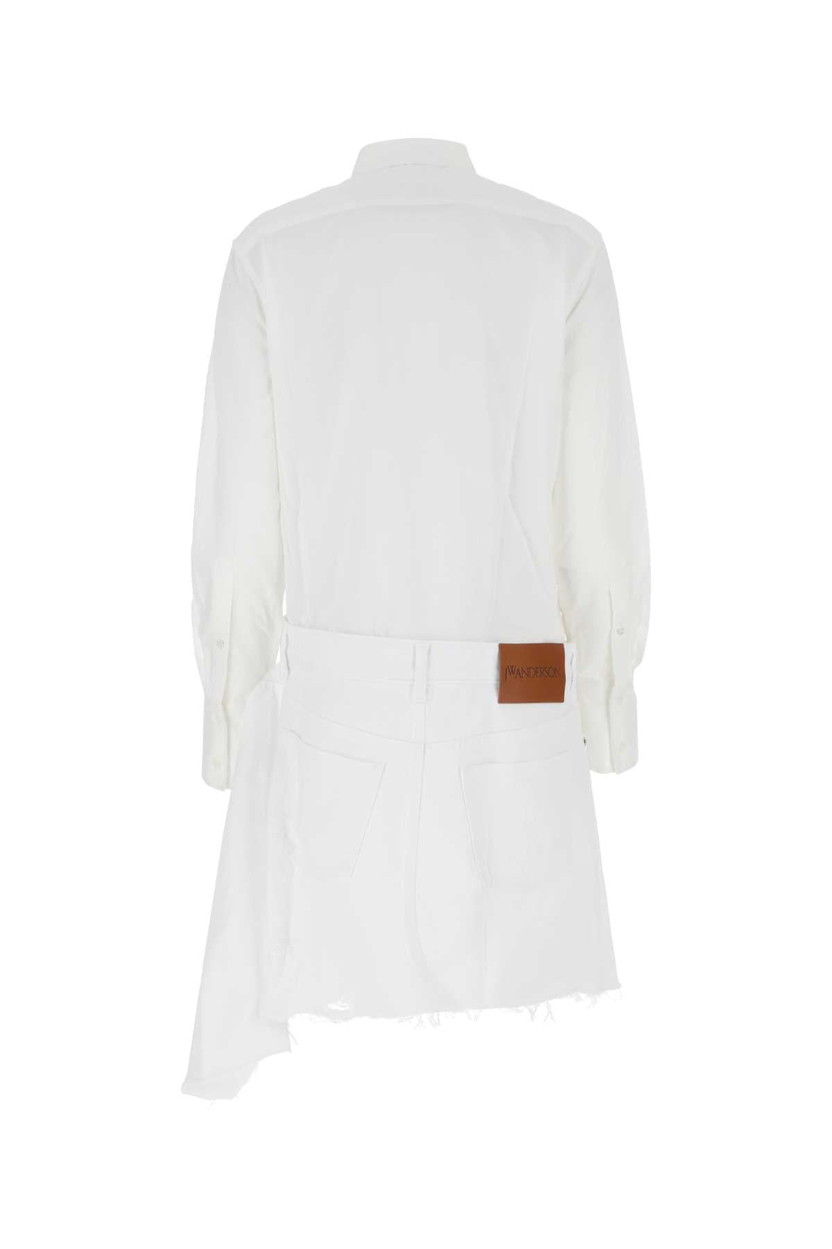 Jw Anderson Women White Poplin And Denim Dress