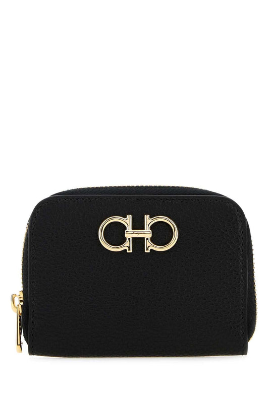 Salvatore Ferragamo Women Black Leather Coin Case