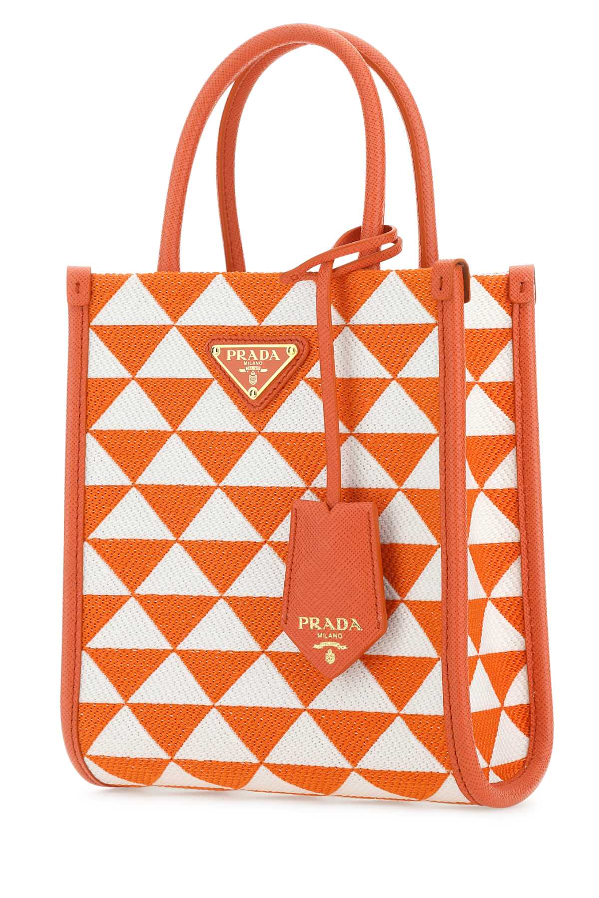Prada Women Embroidered Fabric Micro Symbole Handbag
