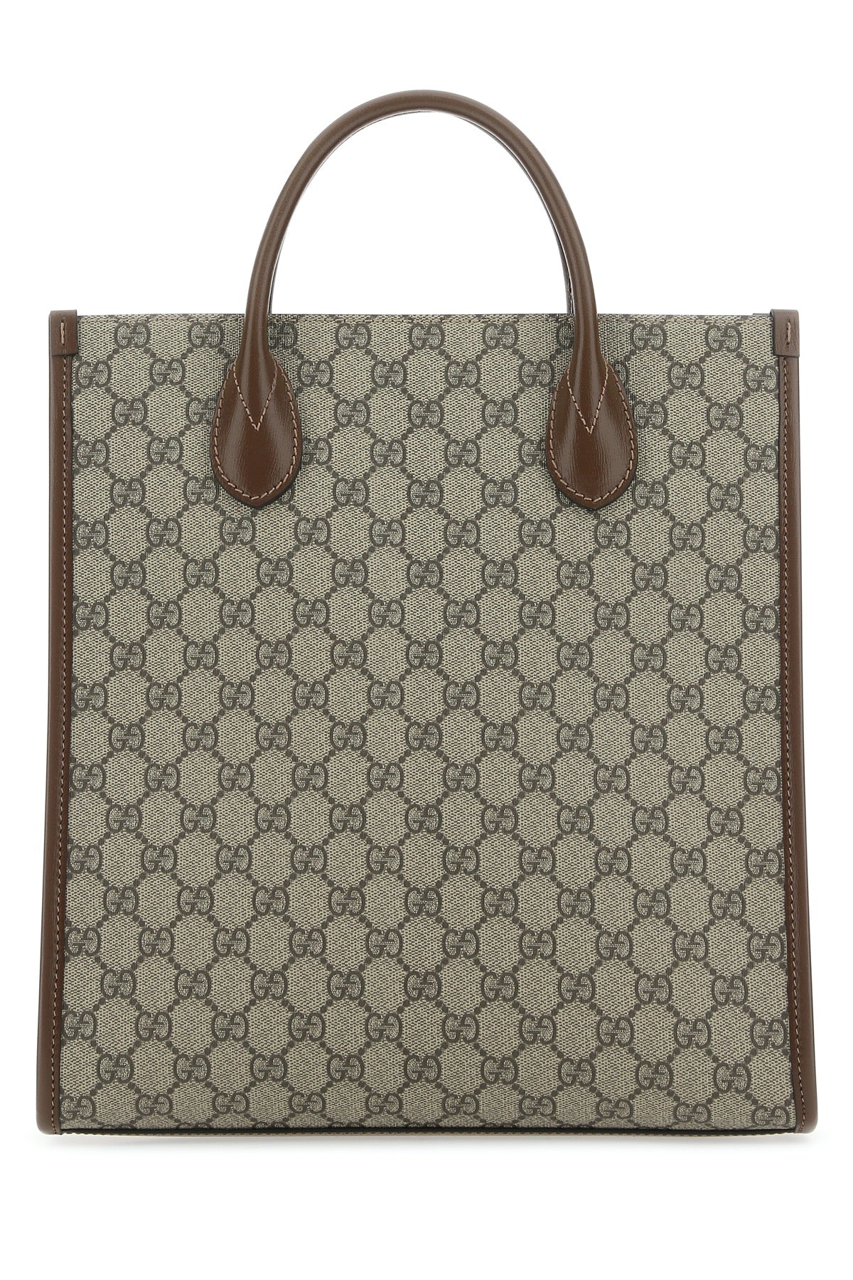 Gucci Men Gg Supreme Fabric And Leather Handbag