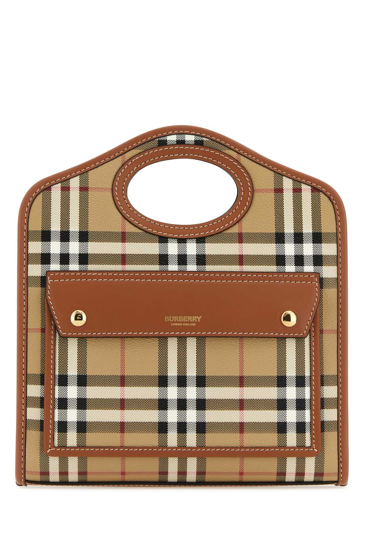 Burberry Women Printed Canvas And Leather Mini Pocket Handbag