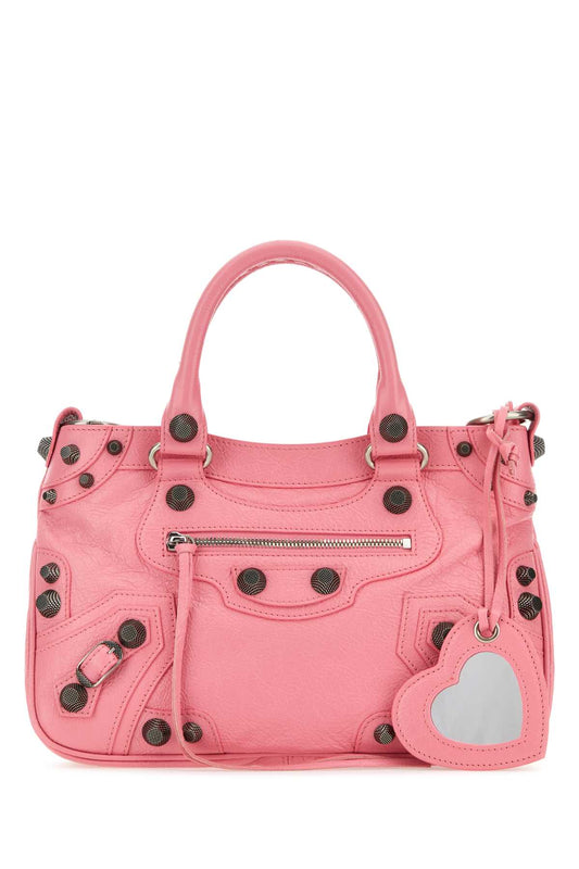 Balenciaga Women Pink Nappa Leather Neo Cagole Tote M Handbag