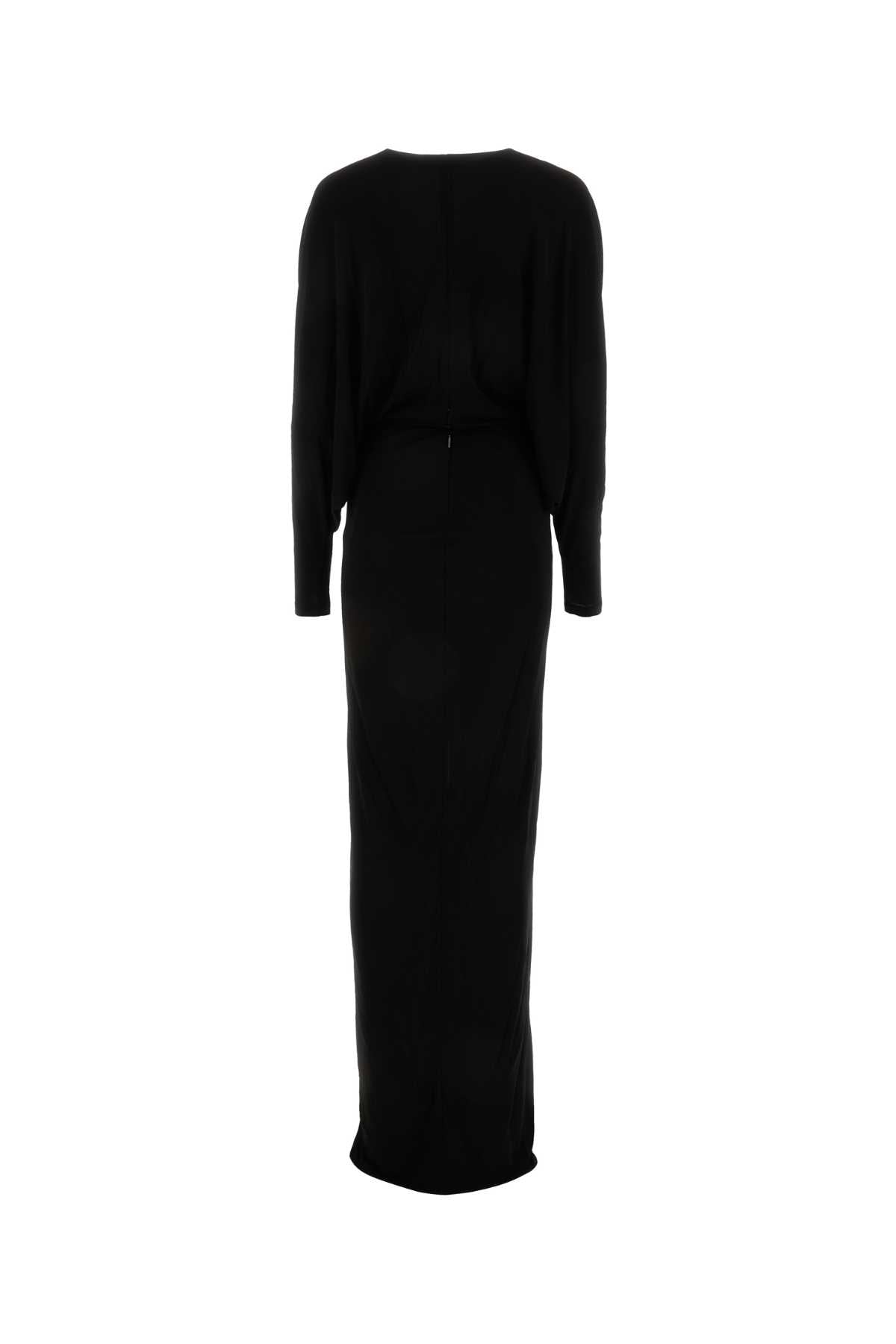 Saint Laurent Women Black Viscose Long Dress