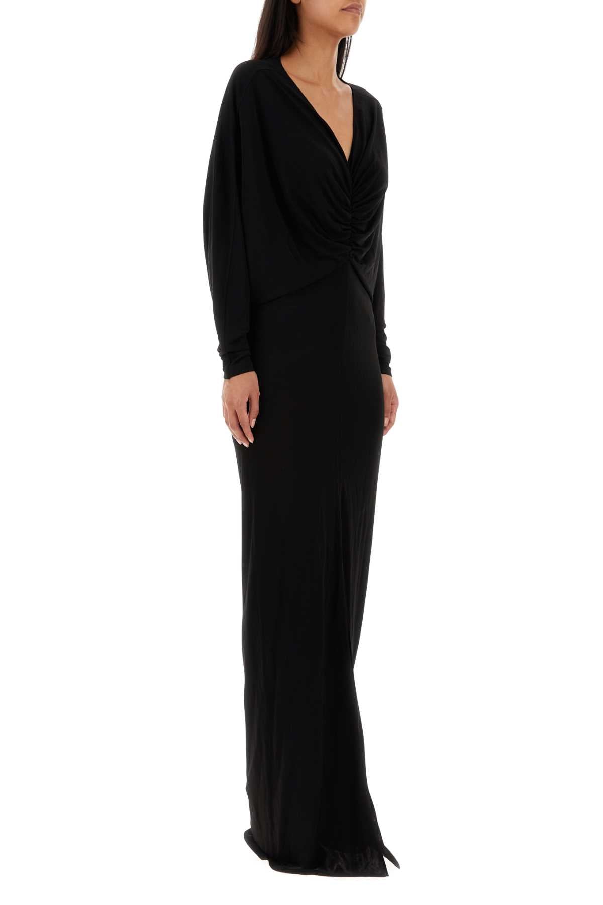 Saint Laurent Women Black Viscose Long Dress