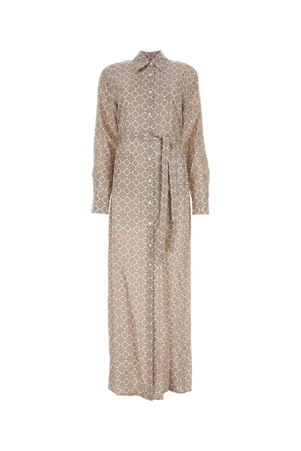 Prada Women Printed Silk Shirt Dress