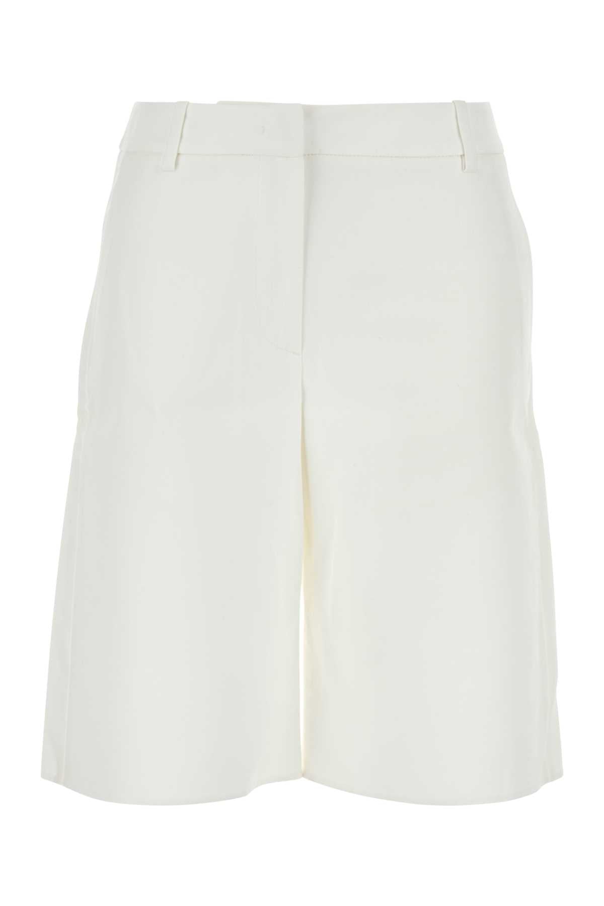Valentino Garavani Women White Cotton Blend Shorts