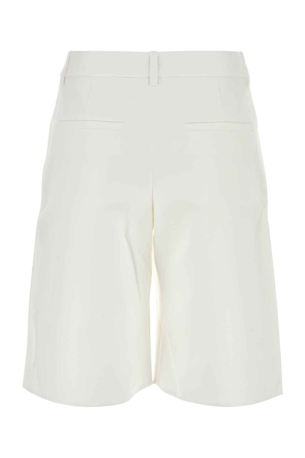 Valentino Garavani Women White Cotton Blend Shorts