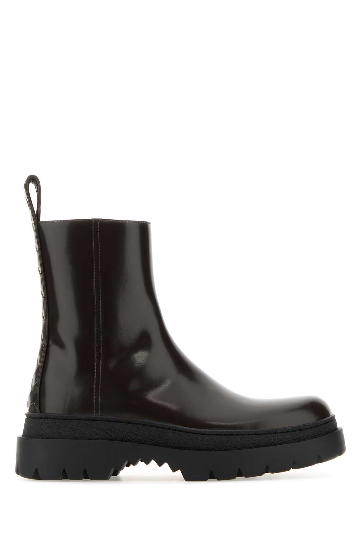 Bottega Veneta Men Chocolate Leather Highway Ankle Boots