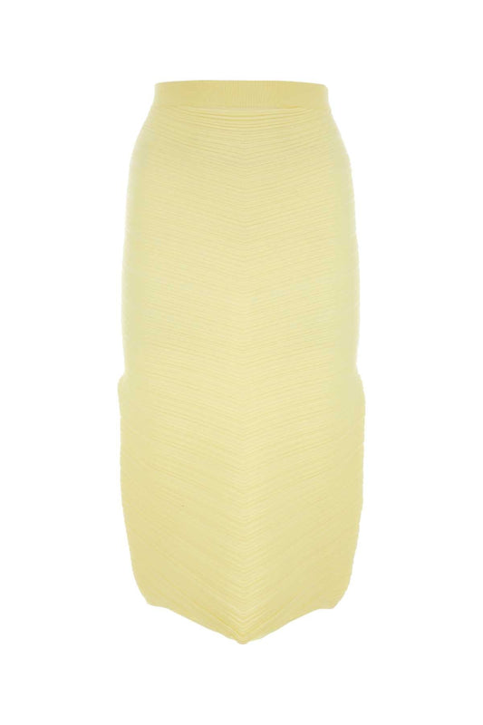 Bottega Veneta Women Yellow Stretch Cotton Blend Skirt