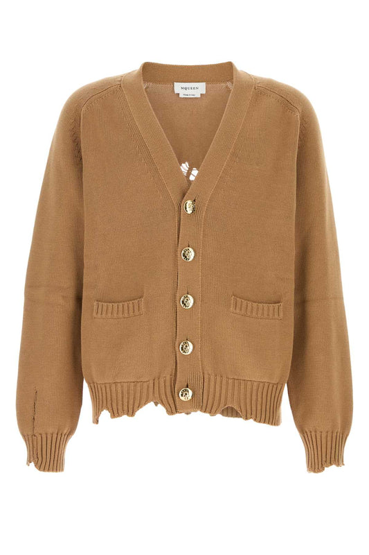 Alexander Mcqueen Men Biscuit Cotton Cardigan