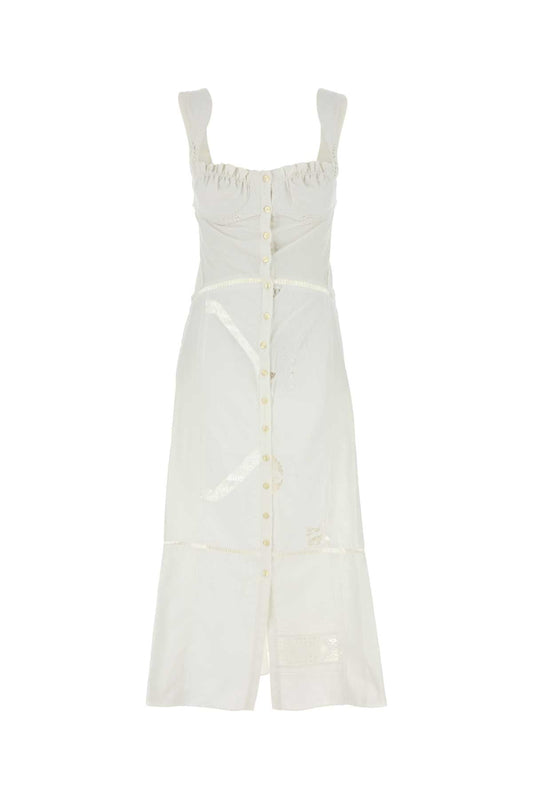 Marine Serre Women White Cotton Dress