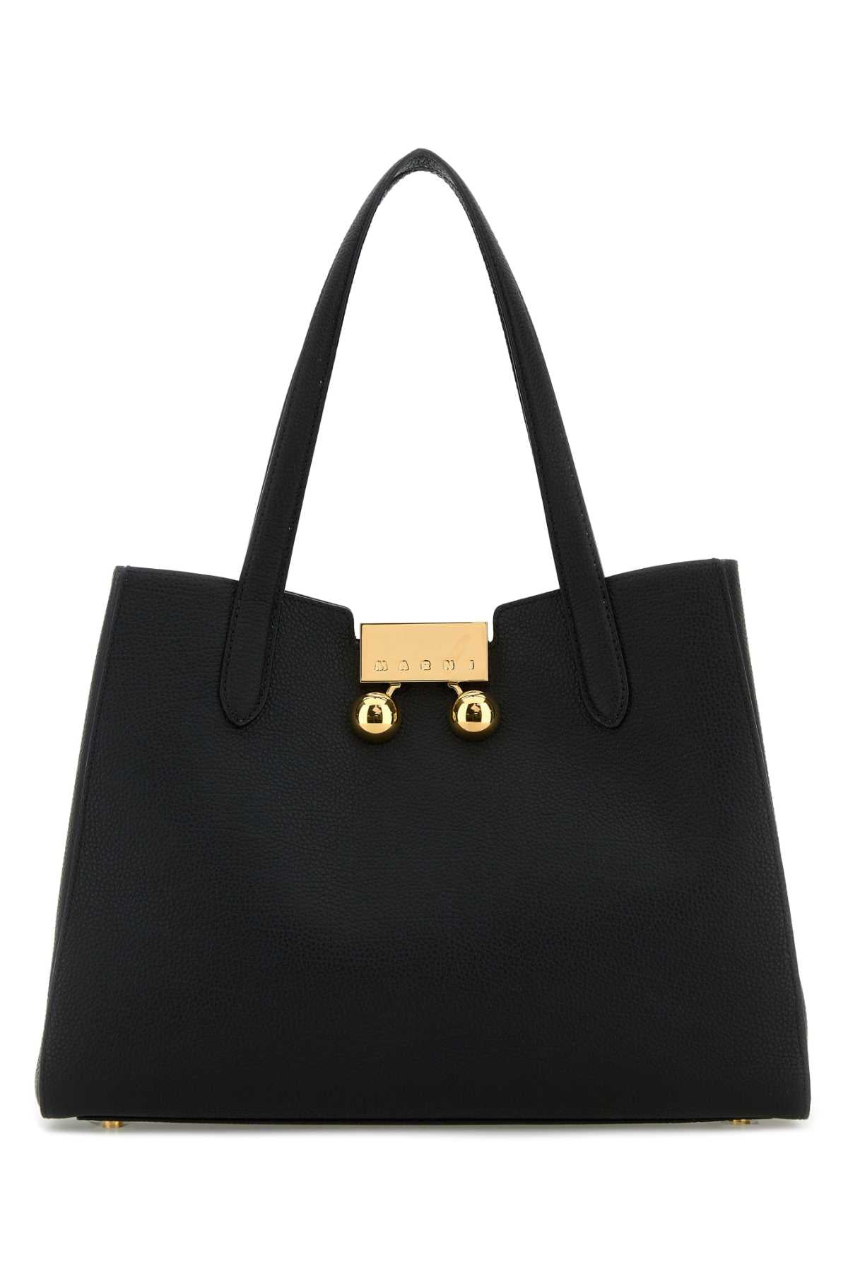 Marni Women Black Leather Trunkaroo Shoulder Bag