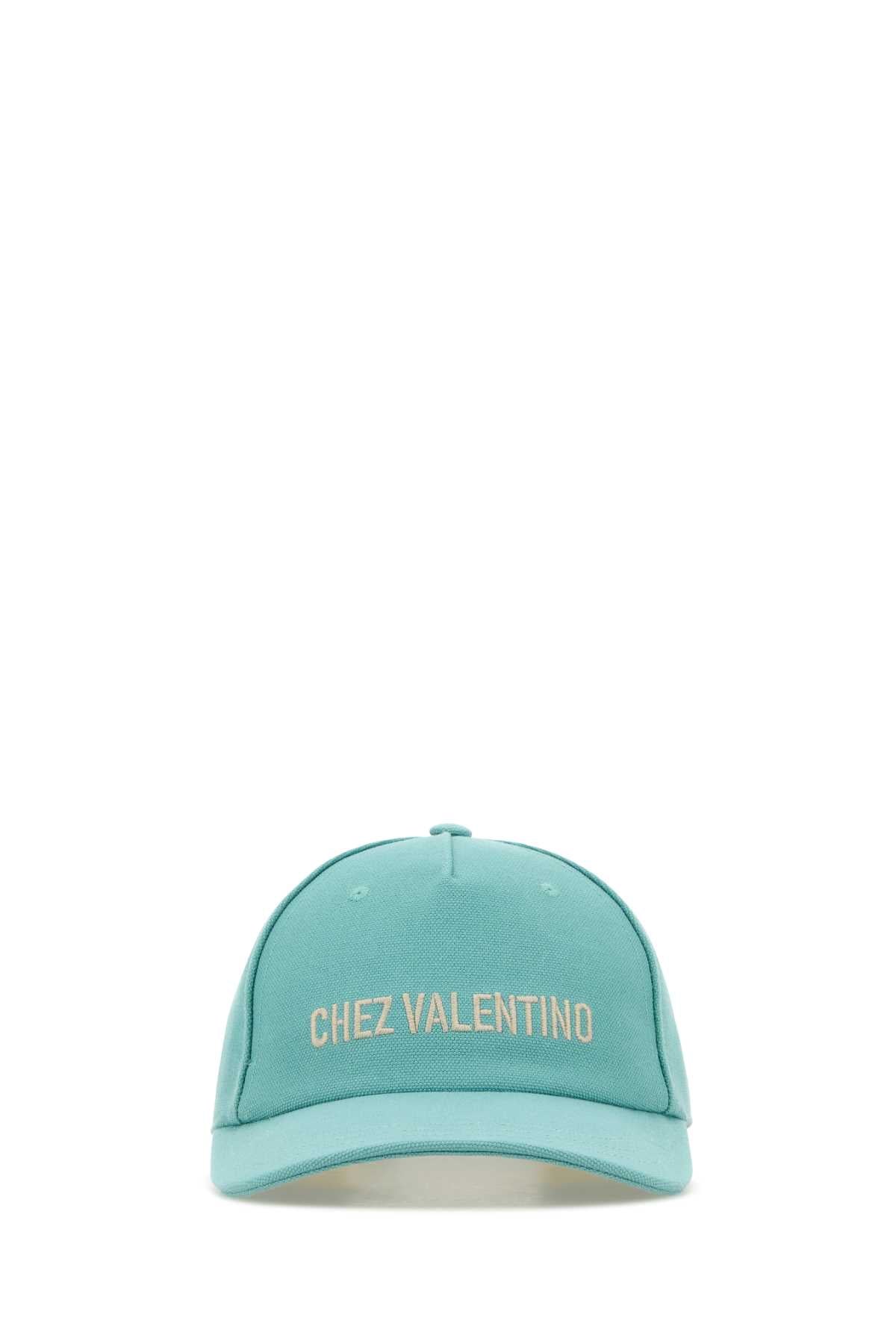 Valentino Garavani Men Light Blue Cotton Baseball Cap