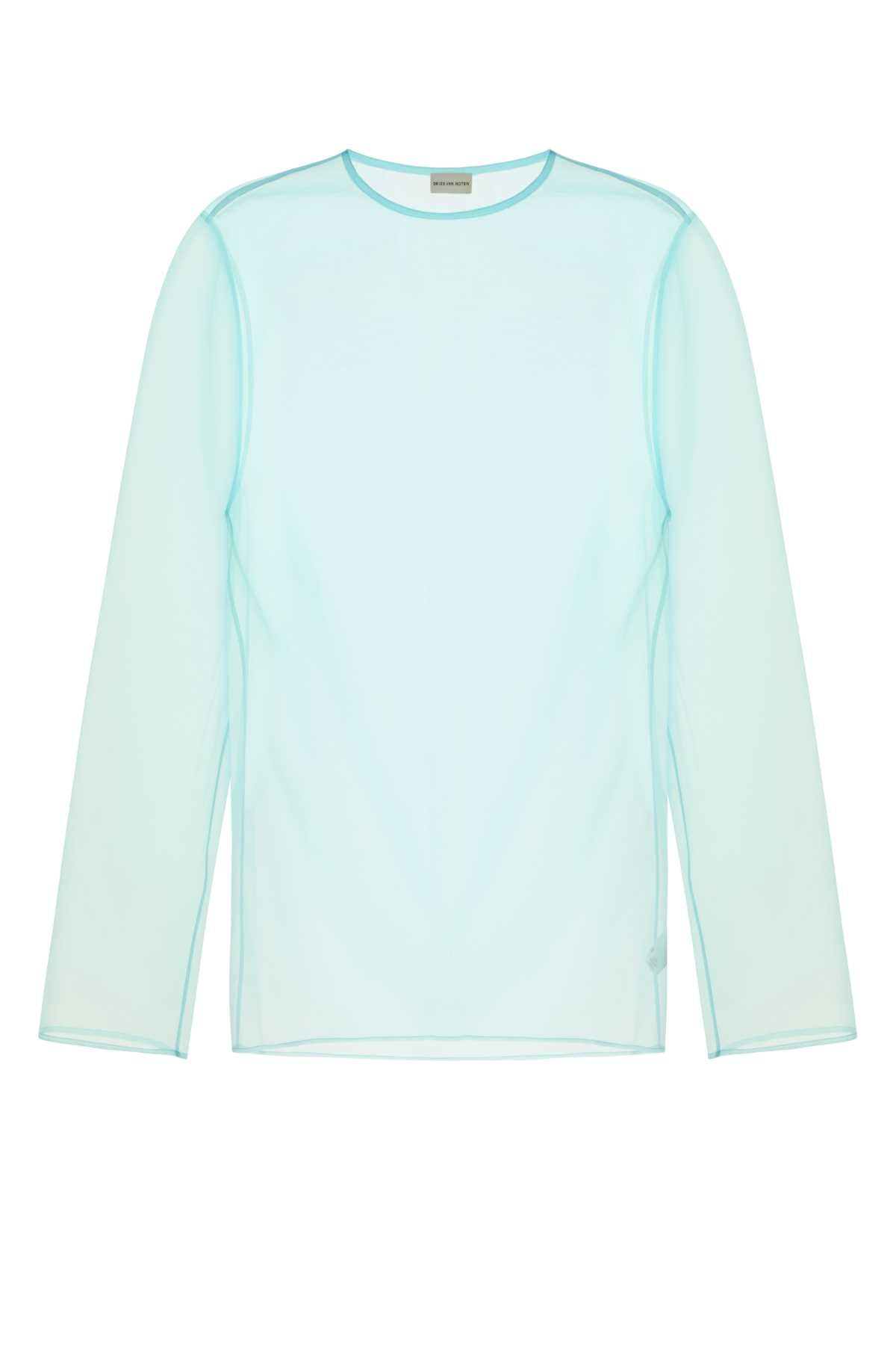 Dries Van Noten Men Light Blue Organza Camille Top
