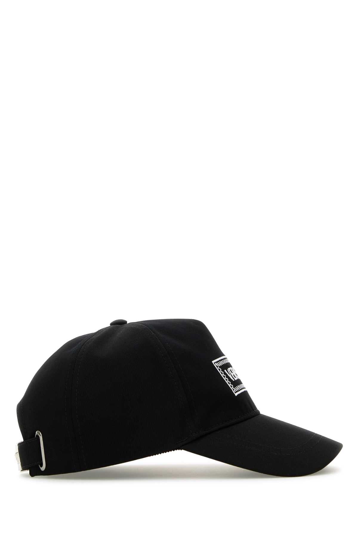 Versace Men Black Cotton Baseball Cap