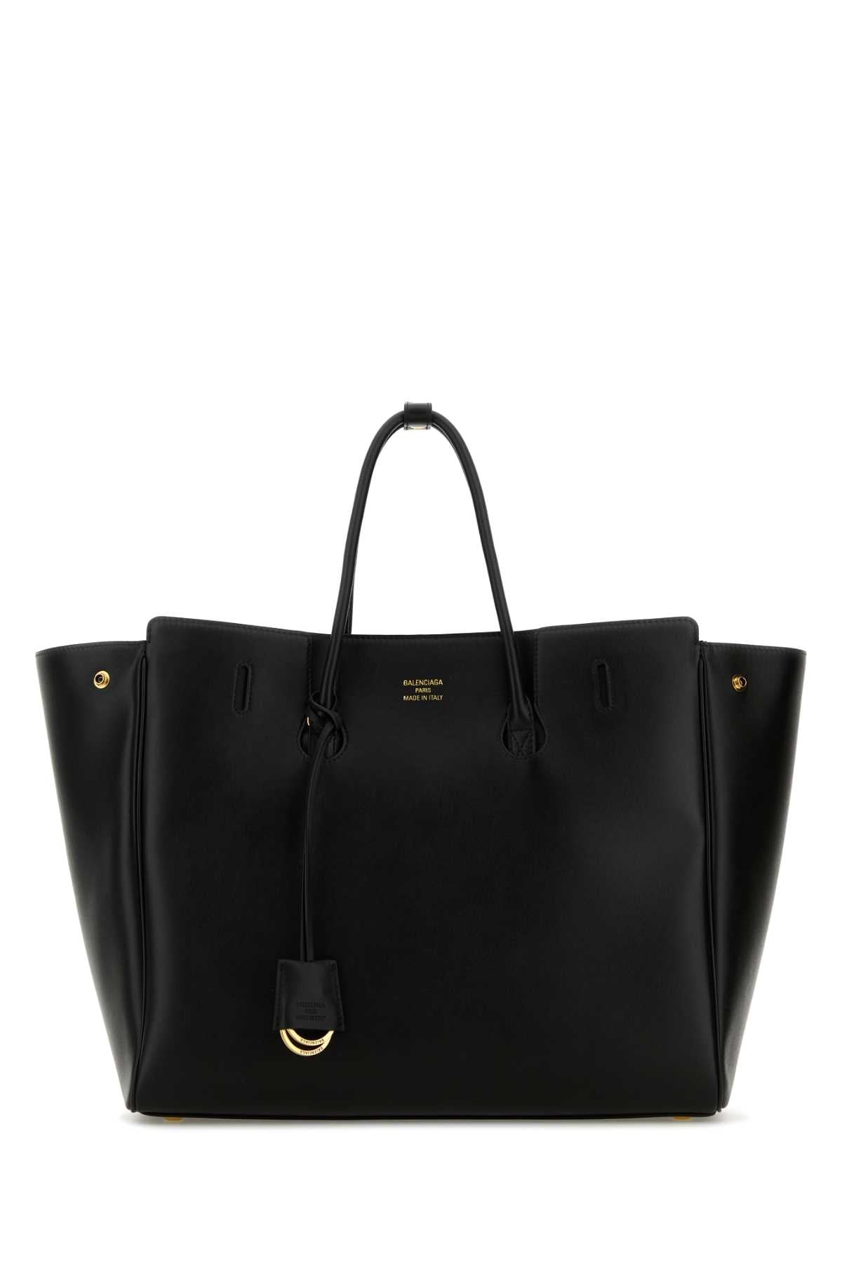 Balenciaga Women Black Leather Carry All Hampton Shopping Bag