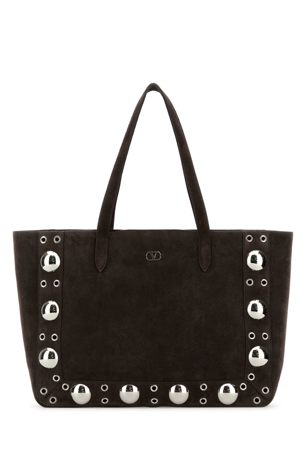 Valentino Garavani Women Brown Suede Nellcã´Te Shopping Bag