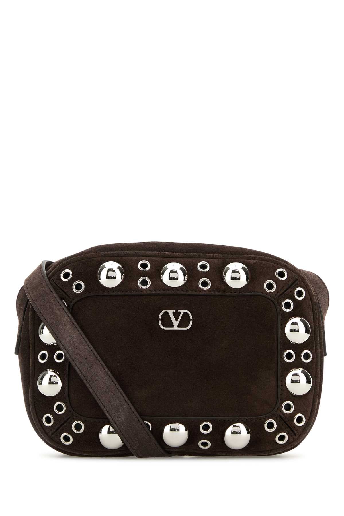 Valentino Garavani Men Brown Suede Nellcã´Te Crossbody Bag