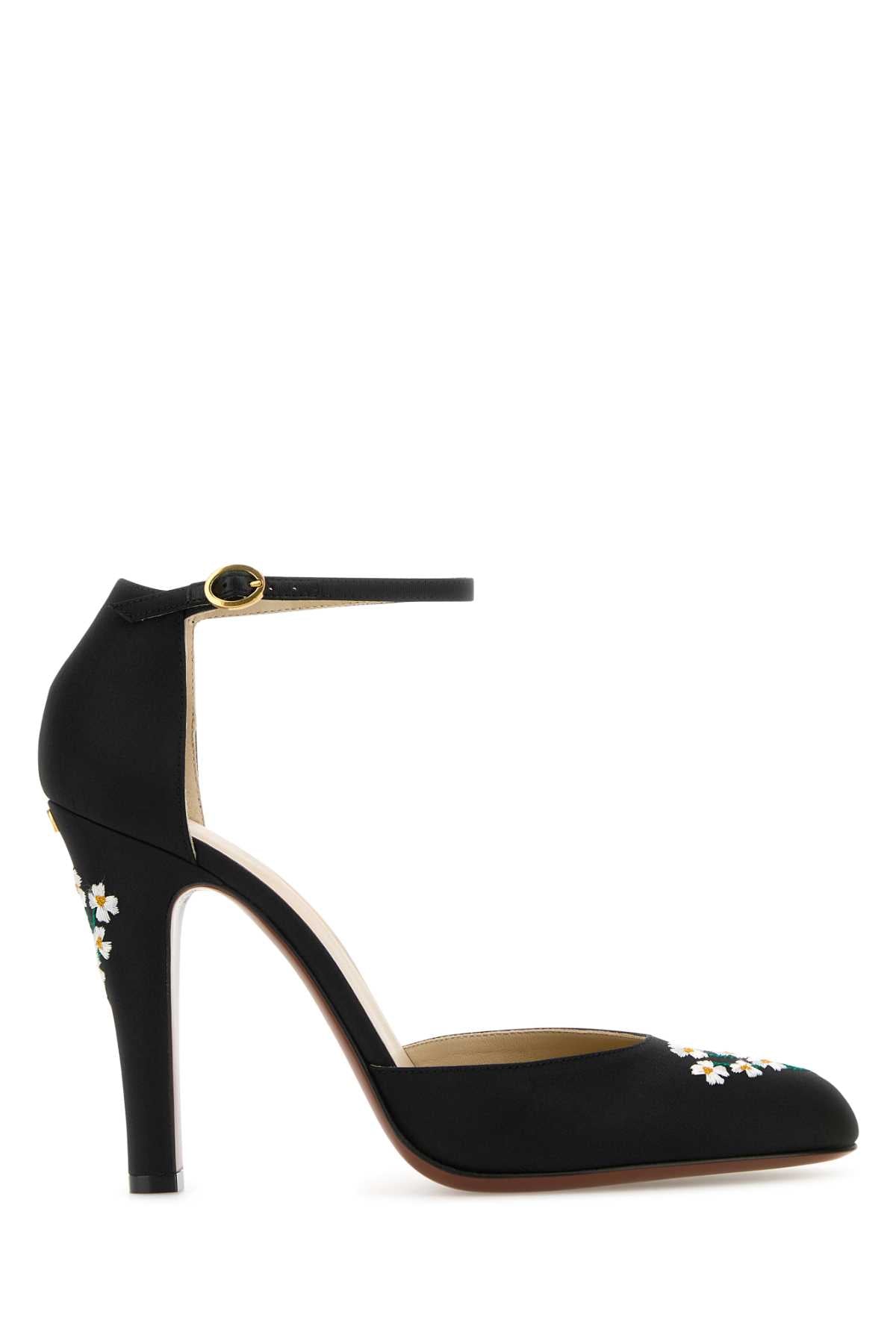 Valentino Garavani Women Black Fabric Hi Dolly Pumps