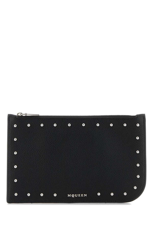Alexander Mcqueen Men Black Leather Pouch