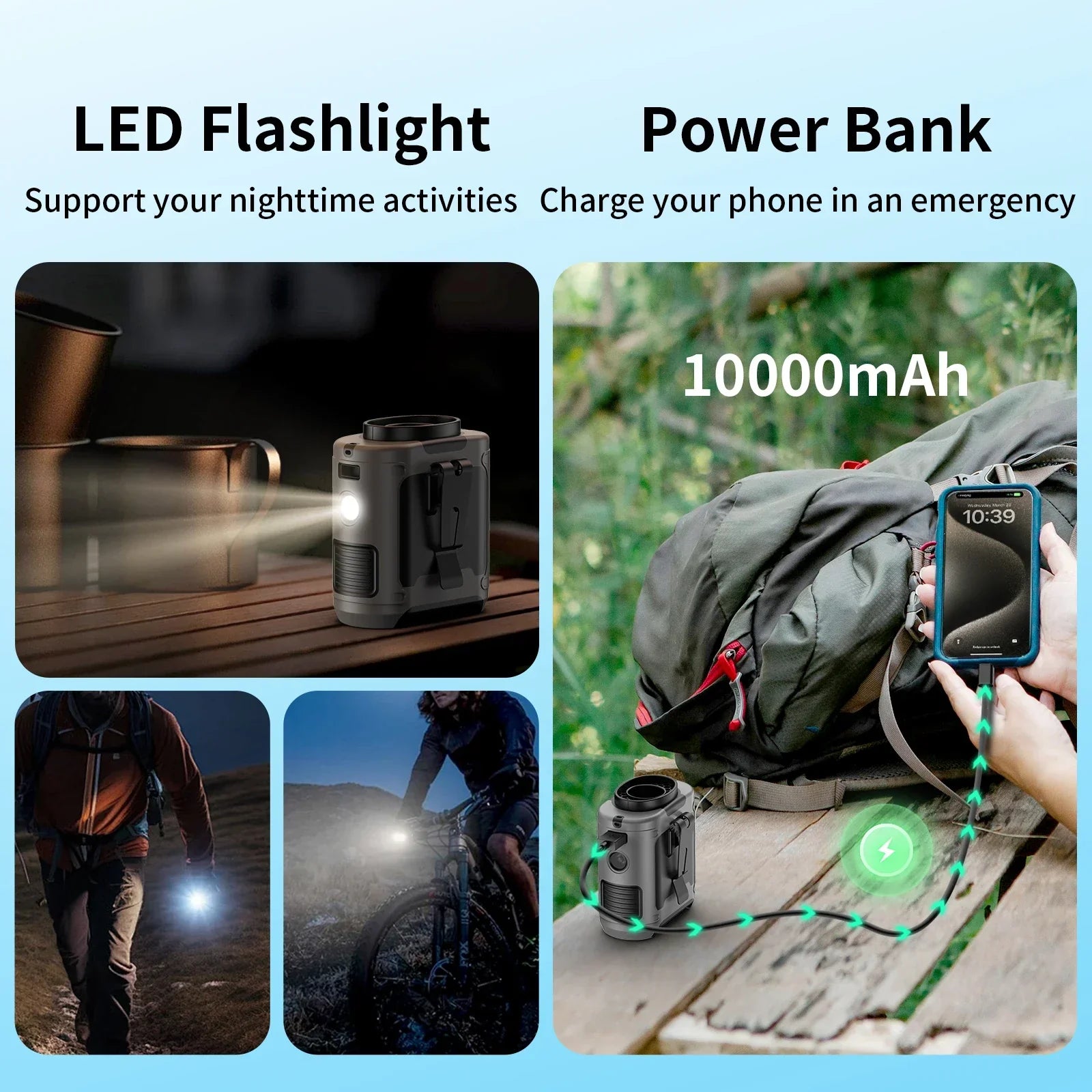 Outdoor Waist Fan with LED & Power Bank (20000mAh)-1