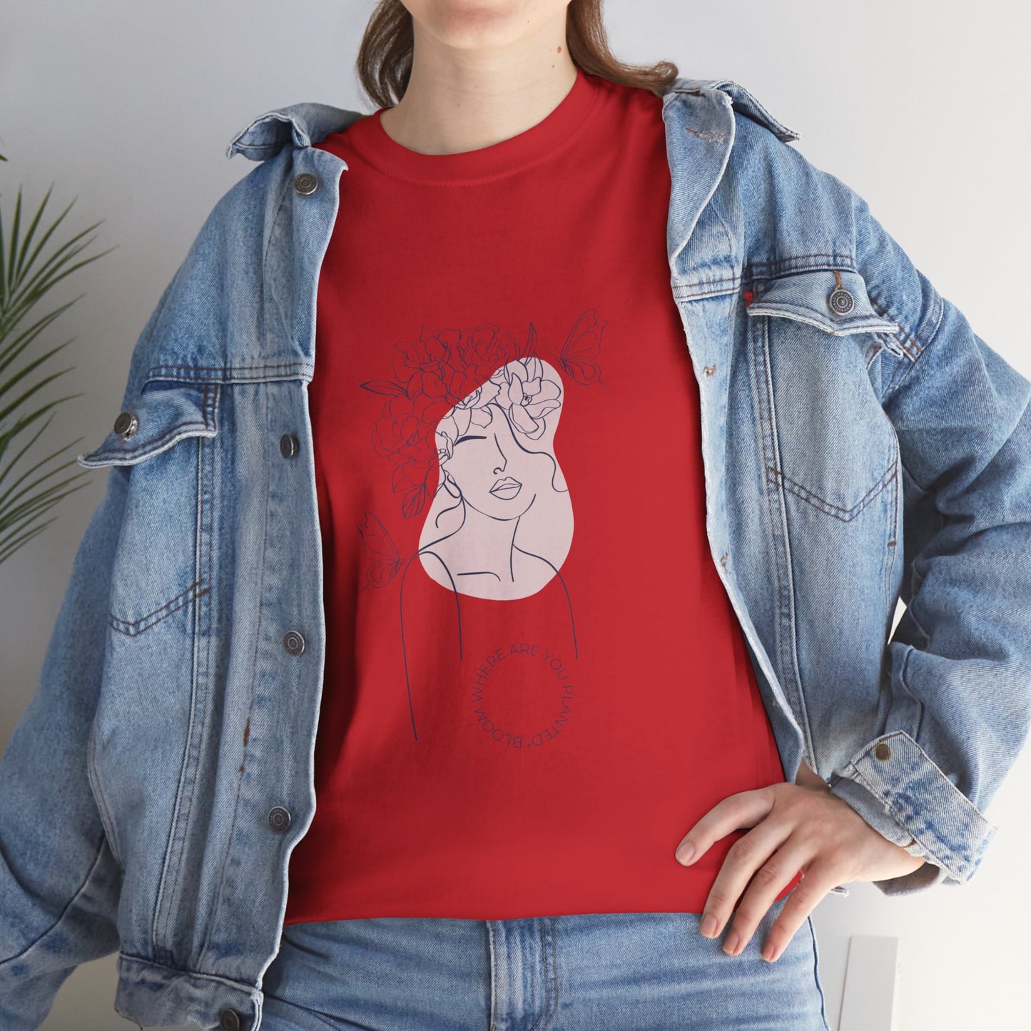 Bloom Where You Are Planted Chic Inspirational Quote Tee, Inspirational Cotton T-Shirt, Casual Graphic Tee, Vintage Style Unisex Shirt, Gift for Her