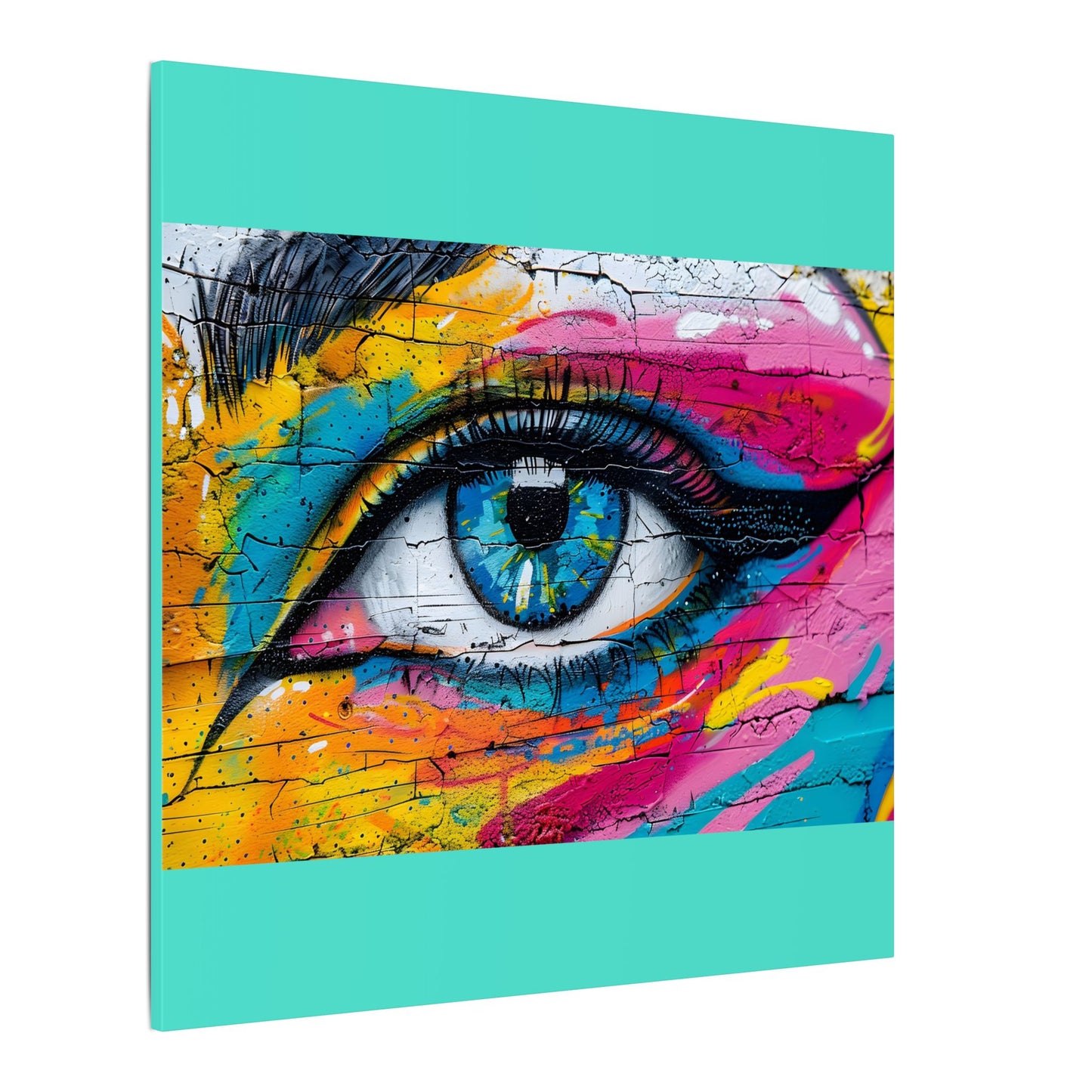 Colorful Eye Street Art Matte Canvas Print